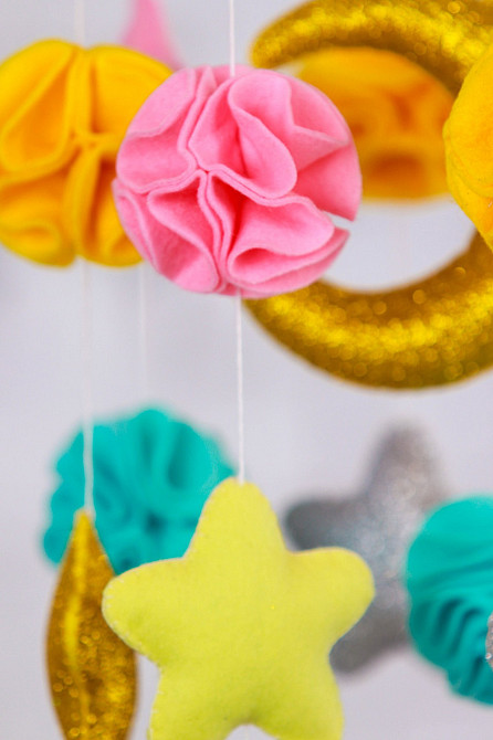 Дитячий мобіль на ліжечко для немовлят WooolyWool «Єдиноріжки» Київ - фото 4