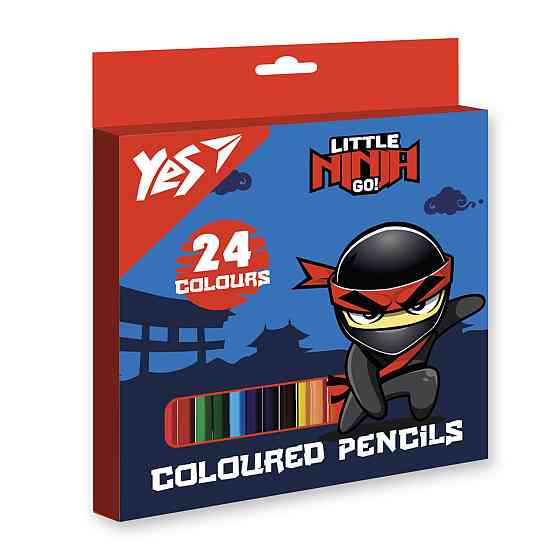 Олівці кольорові 24 кол. "Yes" Ninja тригранні, 290743, шт Київ