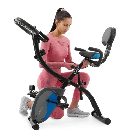 Велотренажер магнітний з еспандерами Hop-Sport X-Bike 3010x чорно-синій Київ