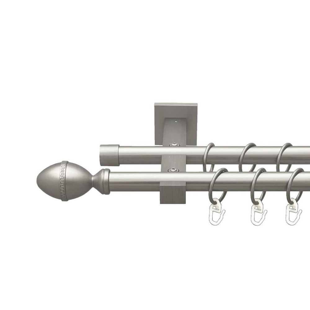 Карниз Orvit Фарже металевий дворядний техно гладка труба кільце металеве Сатин 19\19 мм 200 см (00-00027420) Львів - фото 1