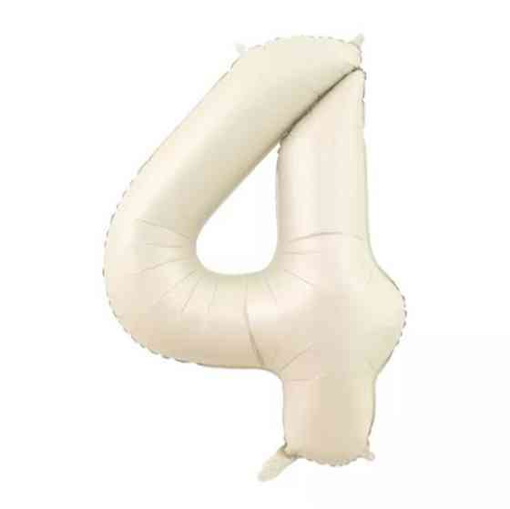 Шарик цифра 4 фольгированная 32 дюйма кремовый Киев