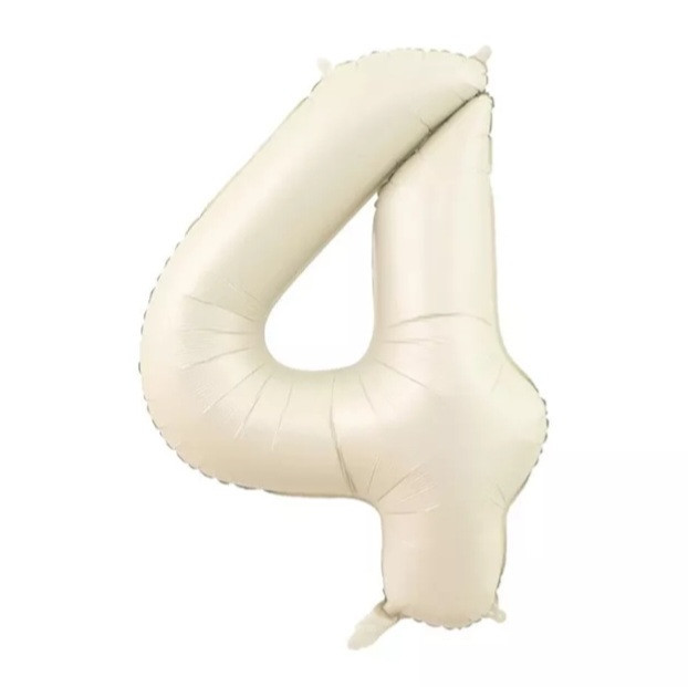 Шарик цифра 4 фольгированная 32 дюйма кремовый Киев - изображение 1