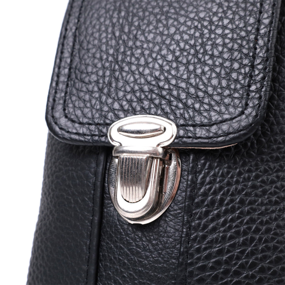 Мужская сумка на пояс из натуральной кожи Черный (Vintage) Киев - изображение 9