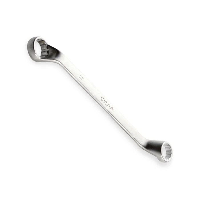 Ключ накидний вигнутий 24х27 мм CrV satine Мукачево - фото 1
