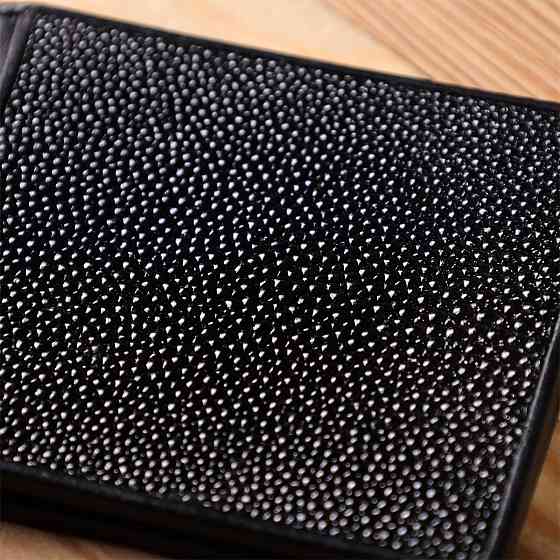 Зажим для денег STINGRAY LEATHER 18293 из натуральной кожи морского ската Черный Киев