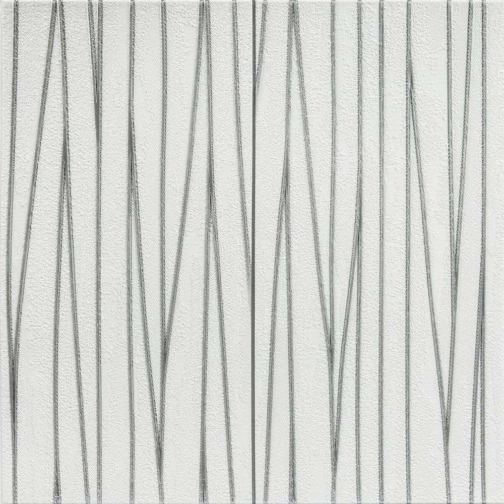 Самоклеящаяся 3D панель 700х700х5мм Серебряные ленты (441) SW-00001185 Днепр - изображение 1