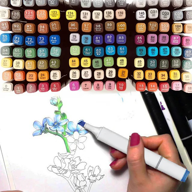 Набор маркеров в чехле 80 шт, Маркеры для художественных работ двухсторонние, Набор скретч маркеров GB-72 Львов - изображение 6