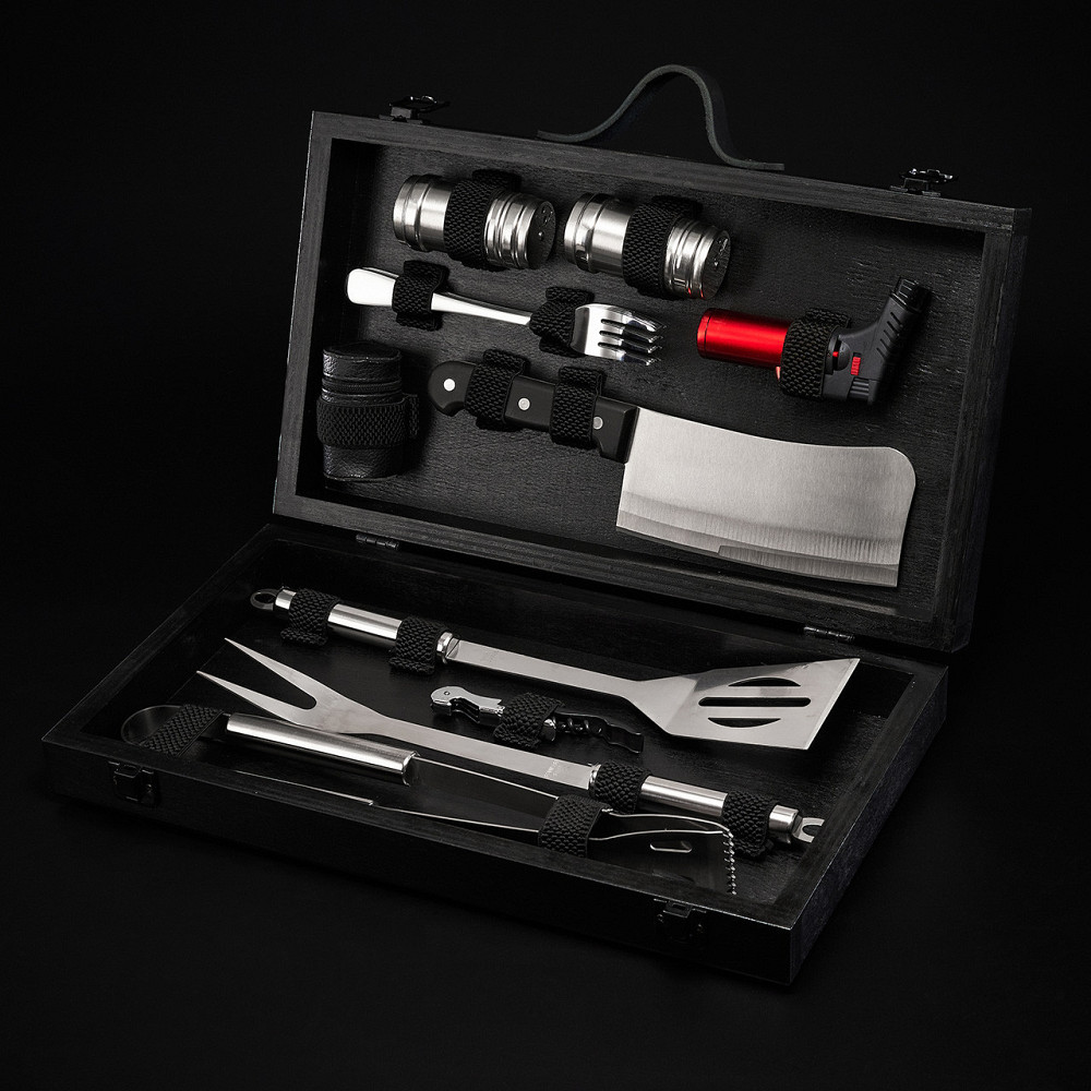 Шампури подарункові набір бокс для пікніка гриля та барбекю Оригінальні Віп подарунки на день народження татові, хлопцю, Тернопіль - фото 1