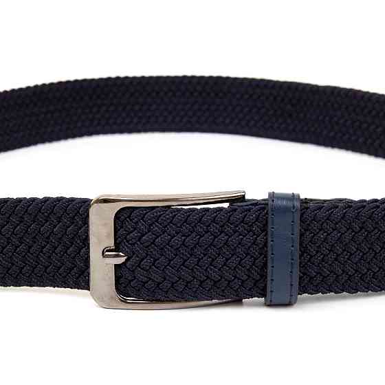 Текстильний чоловічий ремінь класика Темно-синій (Vintage) Київ