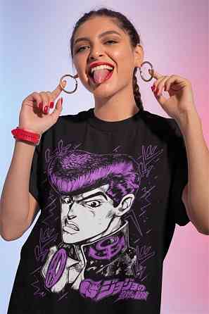 Футболка аниме Джоджо С Бизарре Адвентуре оверсайз (S/M/L) Черний AnimeJ0115 Днепр