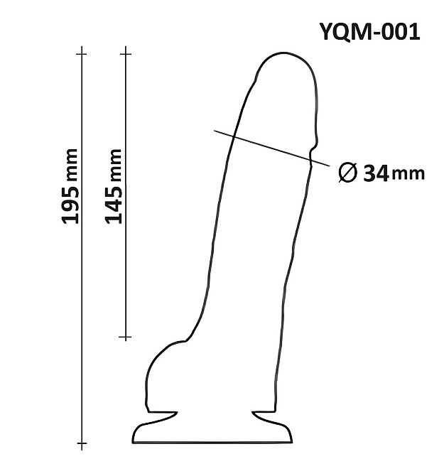Фаллоимитатор с мошонкой на присоске OYO YQM-001 (длина 19.5 см, диаметр 3.6 см) Sex Aura Киев - изображение 9