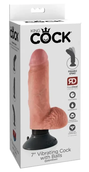 Вибратор King Cock с снимающейся мошонкой и присоской (13,3 см) Sex Aura Киев - изображение 3