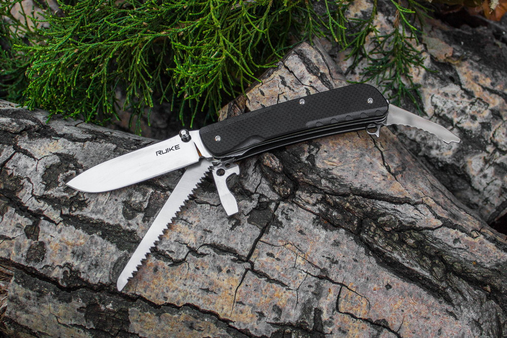 Багатофункціональний ніж Ruike Trekker LD32-B, (8.5 см) 12C27 / G10 чорний, 11 інстр. Київ - фото 6