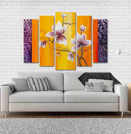 Модульна картина Абстракція Квіти Art-153_5 Київ