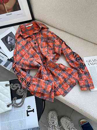 Жіноча стильна оверсайз сорочка у клітинку турецька фланель Одеса