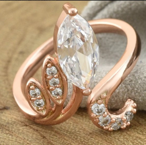 Кольцо Xuping 14080, 18 размер (ширина 23мм), белые фианиты, позолота РО Киев - изображение 2