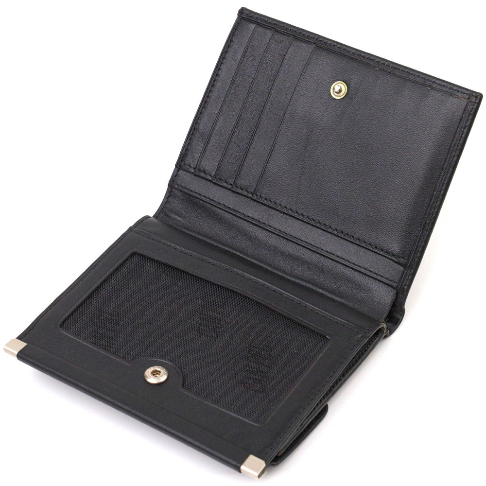 Ультрамодний гаманець для жінок з натуральної гладкої шкіри Чорний (CANPELLINI) Київ - фото 10