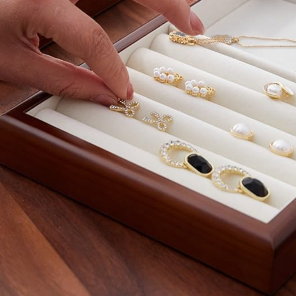 Органайзер-шкатулка для прикрас футляр відкритий для зберігання коштовностей і аксесуарів 25х17х3 см Кам'янець-Подільський - фото 3