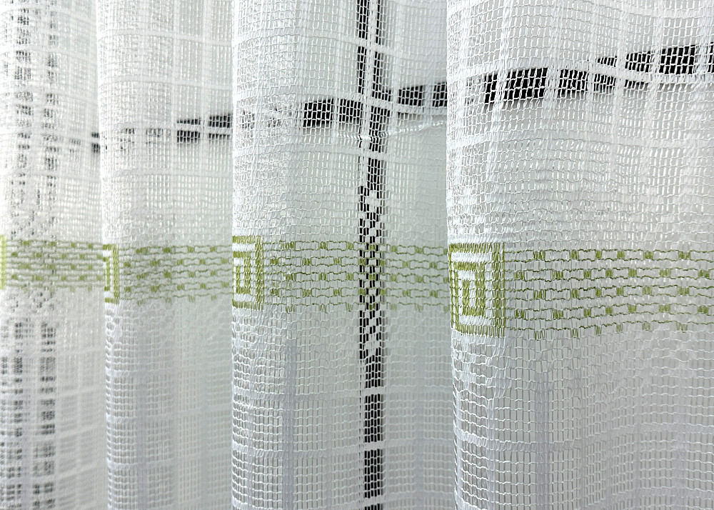 Тюль сетка VR-Textil Juli № 1870т Арка на кухню цвет белый с салатовым 400х150 см (53-0176) Киев - изображение 5