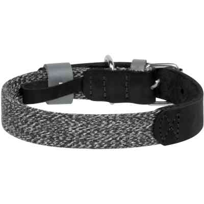 Нашийник для тварин WAUDOG Classic зі шкіри та відновленої бавовни M 20 мм х 30-39 см чорний (58921) Вінниця