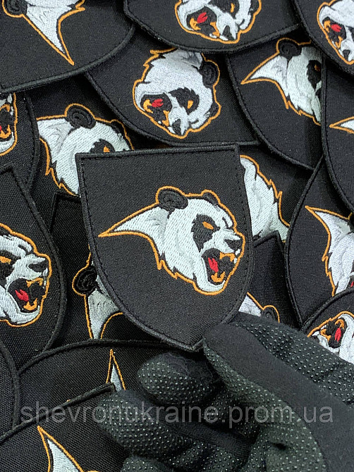 Шеврон злая панда (Форма щит. На липучке) Размер 8x7см Киев - изображение 5