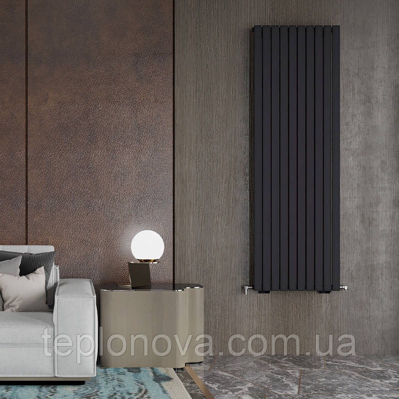 Дизайнерський радіатор 1800/590 (мм) чорний мат IDEALE JOLANDA (універсальне підключення) 11 10/1800/590 Чернівці - фото 3
