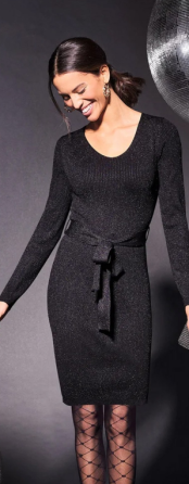 Платье женское с длинным рукавом и люрексом черный Киев