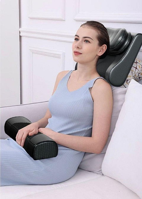 Подушка массажная роликовая Faercon F1-40 для шеи с подогревом и помпой (Черный) Винница - изображение 4