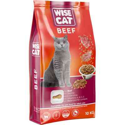 Сухий корм для кішок Wise Cat Beef 10 кг (4820111141289) Вінниця