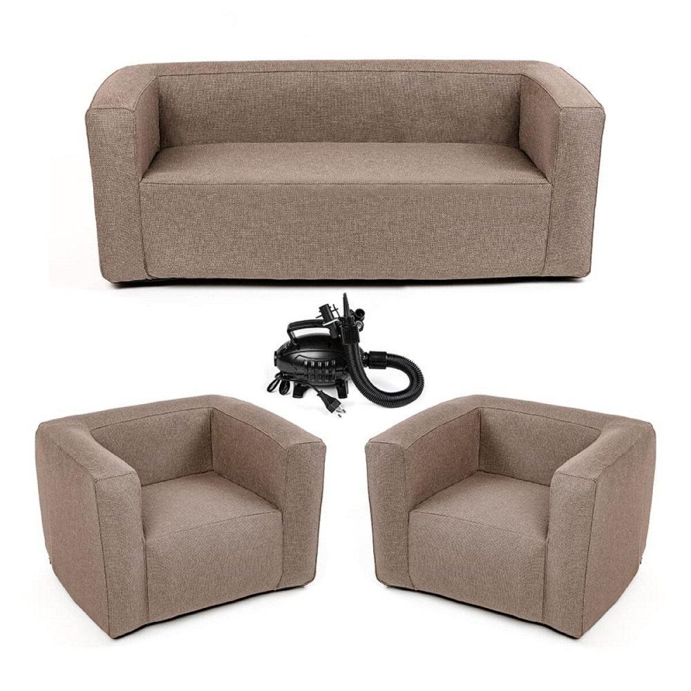 Комплект надувной мебели диван и 2 кресла Коричневый SW-00002657 Киев - изображение 1