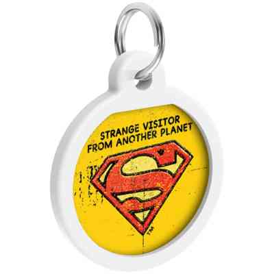 Адресник для животных WAUDOG Smart ID с QR паспортом "Супермен винтаж", круг 25 мм (0625-1011ru-eng) Винница