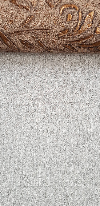 Обои виниловые на флизелине Marburg Aura метровые однотонные под крошку структурные кофе с молоком Киев - изображение 3