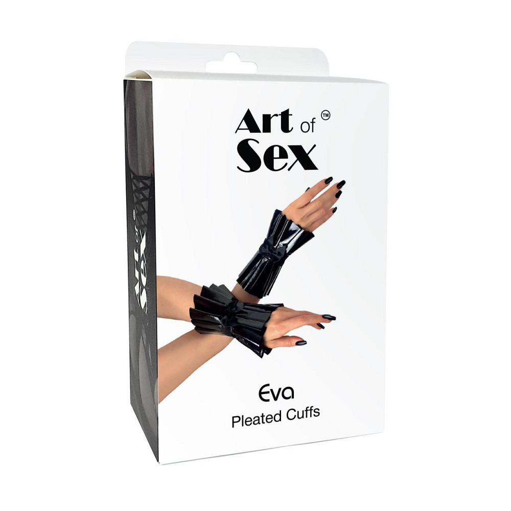 Плісовані манжети на руки Art of Sex - Eva, колір чорний Sex Aura Київ - фото 5