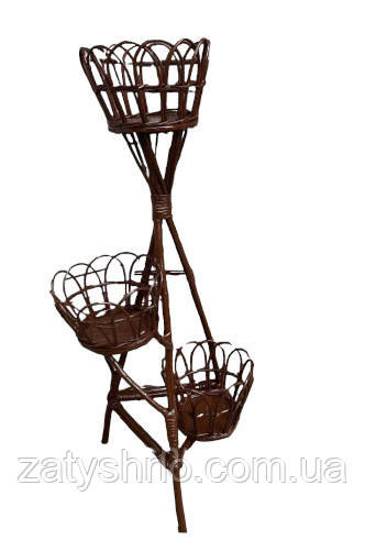 Підставка для квітів плетена з лози в коричневому кольорі Київ - фото 1