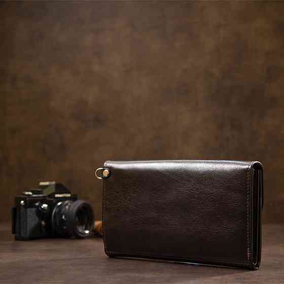 Чоловічий клатч з натуральної шкіри Коричневий (GRANDE PELLE) Київ