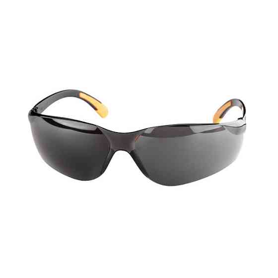 Окуляри захисні, затемнені, лінзи полікарбонат, заушники полікарбонат, захист від удару INTERTOOL SP-0088 Київ