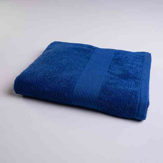 Махровий рушник середнього розміру з Бордюром GM Textile 50х90см 400г/м2 (Синій) Суми