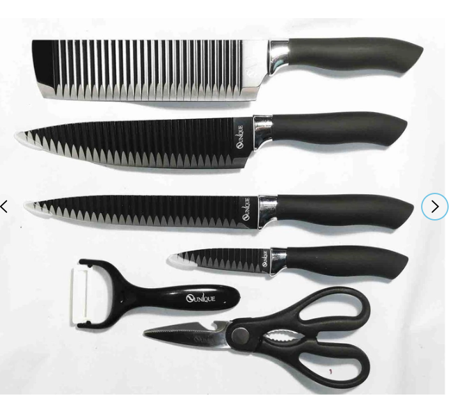 Набор ножей UNIQUE UN-1821 в подарочной коробке 6 предметов: поварской, хлебный, овощной нож, овощечистка, нож Одесса - изображение 3