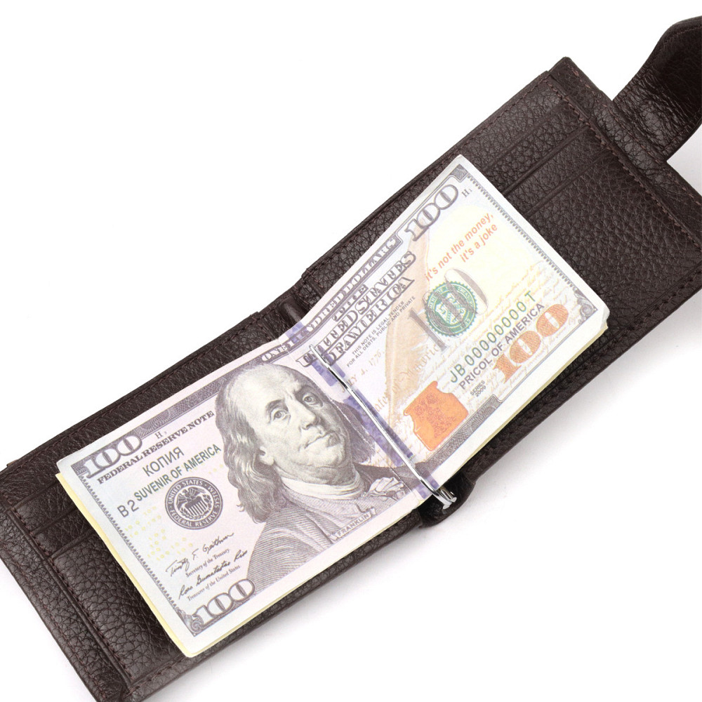 Практичный мужской зажим из натуральной кожи KARYA 21045 Коричневый Киев - изображение 8