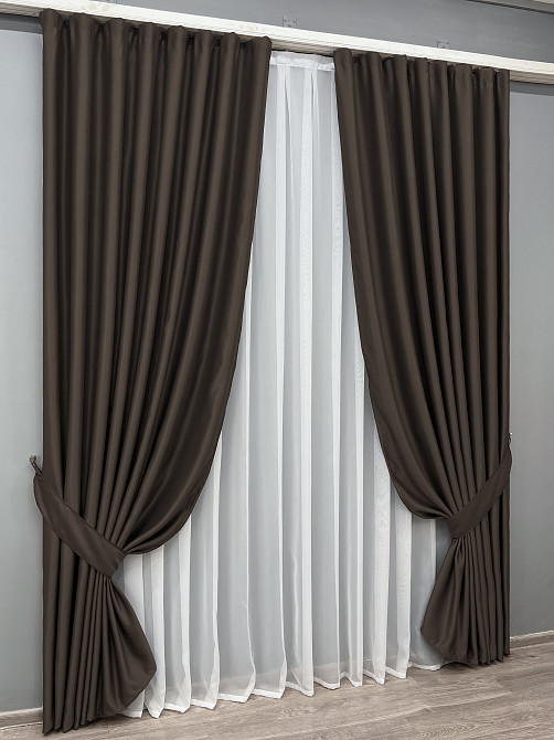 Комплект готових штор VR-Textil Bagema Rvs № 2076ш Венге 150х290 см 2 шт (33-1277) Київ - фото 3
