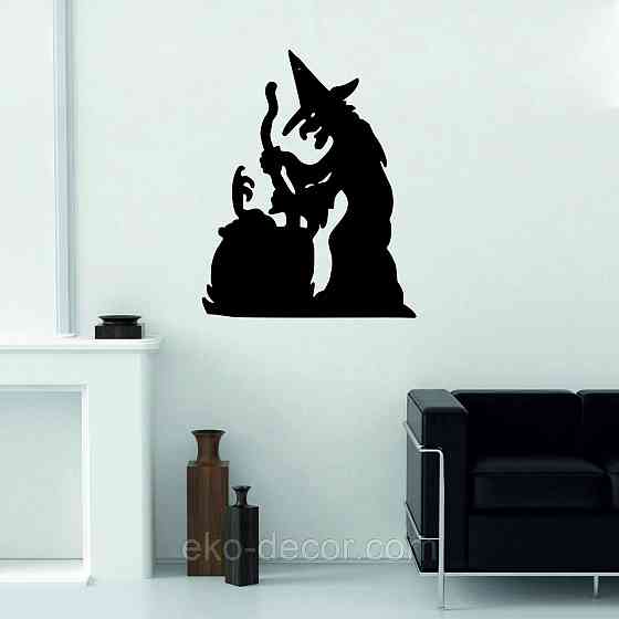 Декоративное настенное 3D Панно «Ведьма», Декор на стену с объемом 90*71 см, Черный Киев