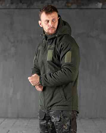 Зимняя тактическая мужская куртка Softshell софтшел теплая подкладка блестящяя OMNI-HEAT олива  S Одесса