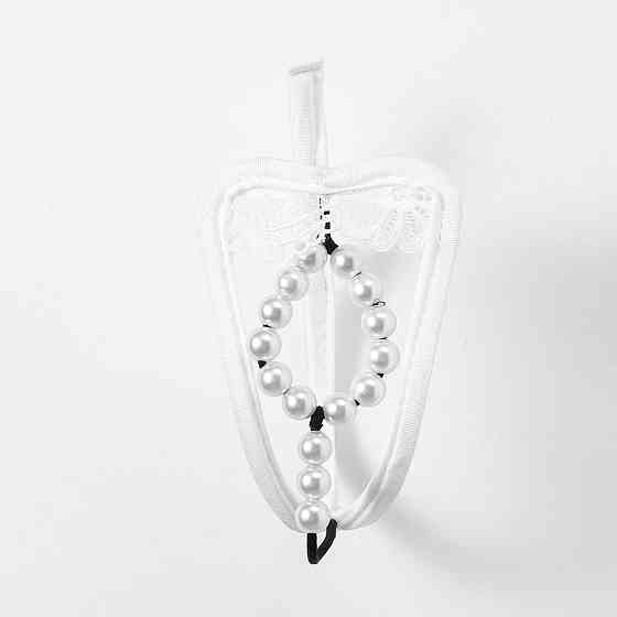 Стрінги чоловічі без лямок з намистинками one size білий Київ