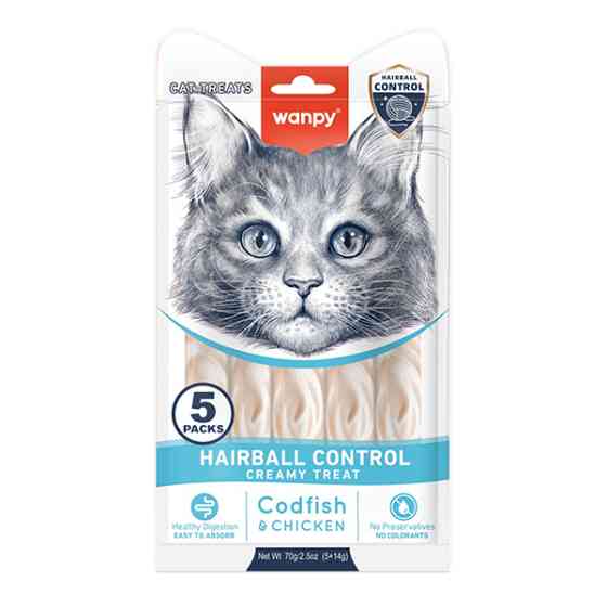 Wanpy Functional Creamy Lickable Treat Hairball Control ВАНПІ ВИВЕДЕННЯ ШЕРСТІ функціональні рідкі ласощі для котів Київ