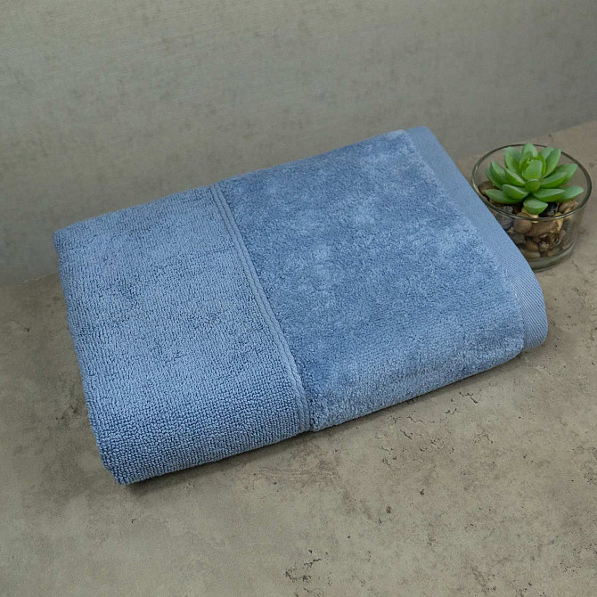 Рушник для обличчя та рук махра/велюр GM Textile 40x70см Преміум якості Milado 550г/м2 (Синій) Суми - фото 1