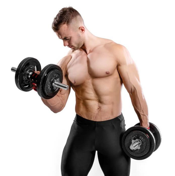 Гантелі металеві Hop-Sport New 2 х 15кг із рукавичками Київ - фото 4