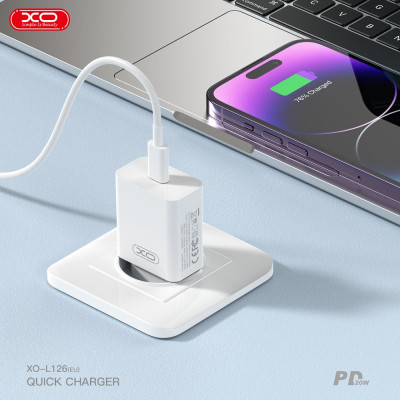 Зарядний пристрій XO L126 20W USB-C PD White (L126_White) Вінниця - фото 4