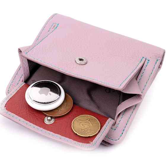 Портмоне з монетницею зовні для стильних жінок шкіряне Бежевий (ST Leather) Київ