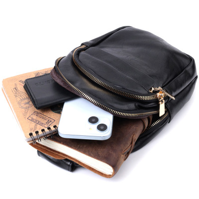 Сумка Vintage З гладкої екошкіри Чорна (22770) Вінниця - фото 4