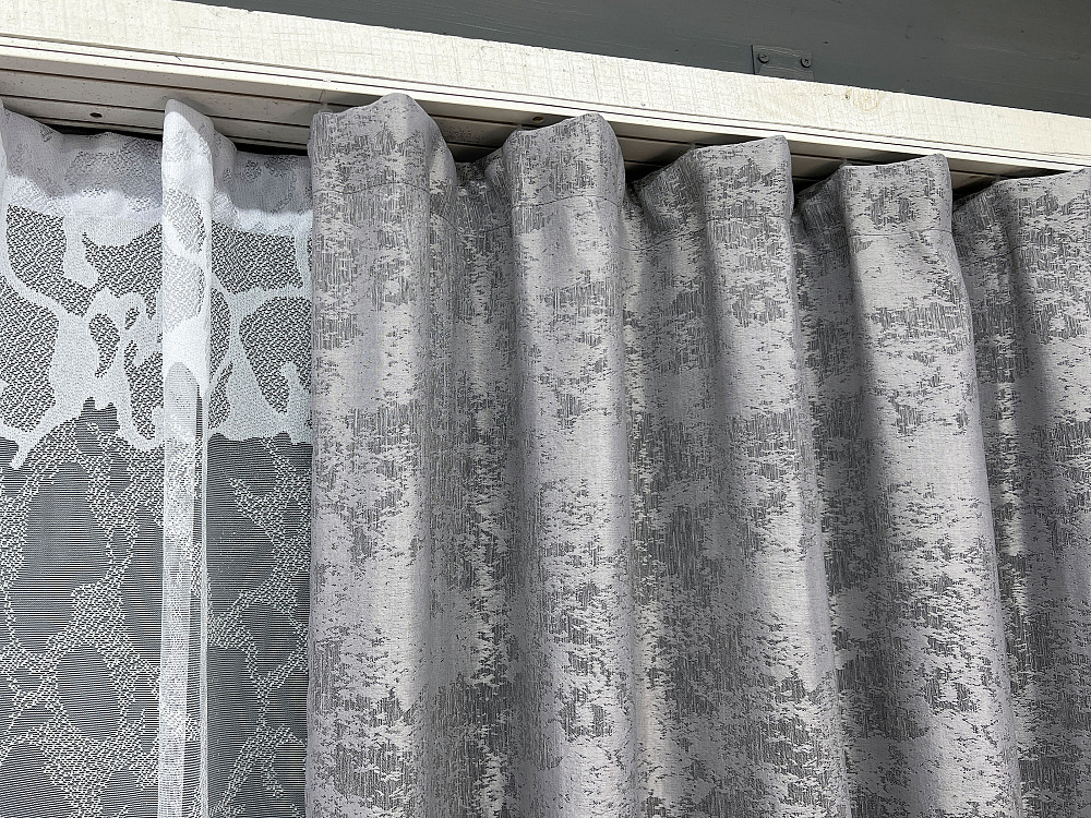 Комплект штор VR-Textil Жакард Мармур 150х270 2шт і Тюль 400х270 1668ш-1529т Сірий з білим 71-183/3 Київ - фото 8